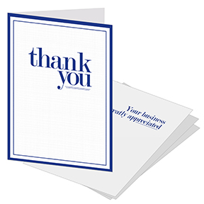 Thank you card with slots to hold business card